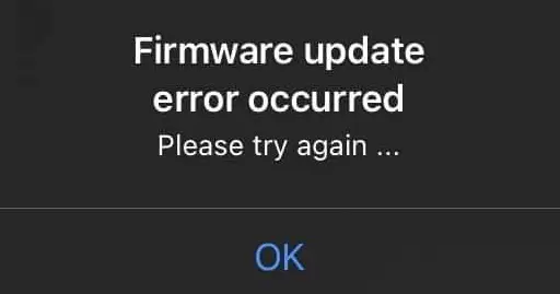 Onewheel GT Firmware update error occurred